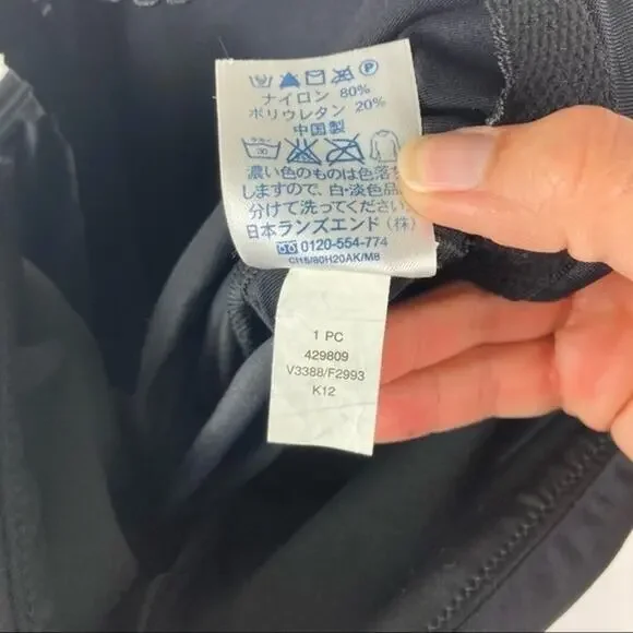 Lands End Black Swim Top Tankini Sz 8 - Picture 6 of 7